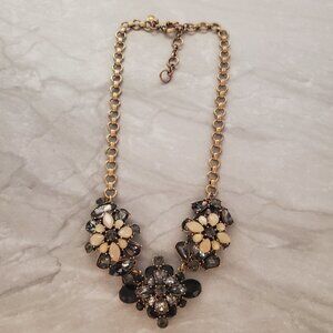 ✨ J.Crew Rhinestone Crystal Cluster Stacked Antiqued Statement Necklace ✨